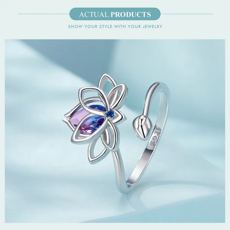 Lotus Flower fashion rings, accessories rings silver, No Fade Color